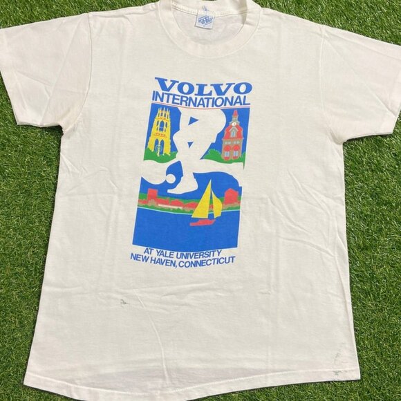 Tops - Vintage volvo Yale University T Shirt Tee Made USA Ivy League College Shirt